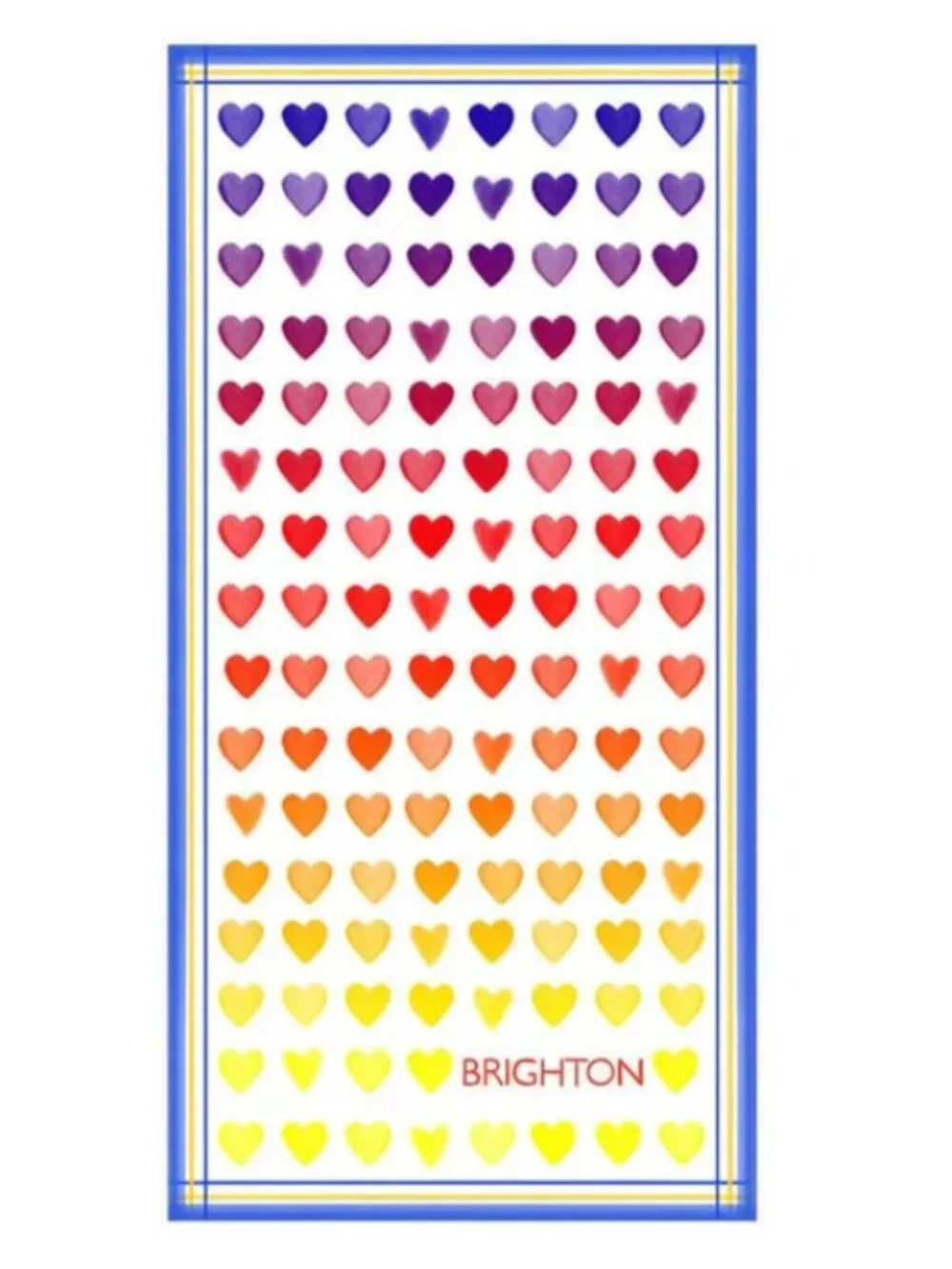 Brighton Ombre Hearts Beach Towel Fun In The Sun NWT 60X30 - Picture 3 of 5